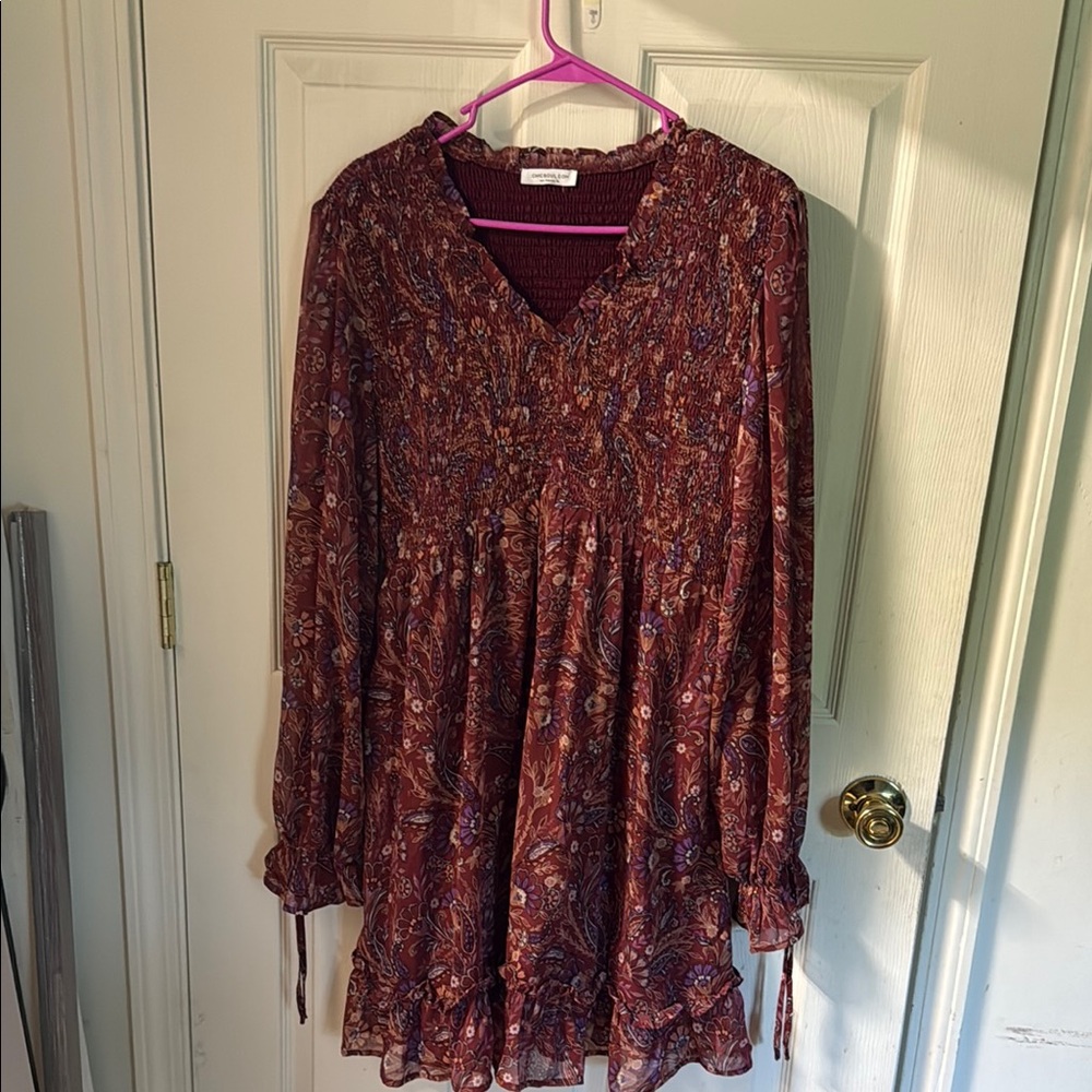 Bohemian Paisley Long Sleeve Dress